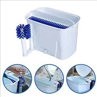 EasyGoDishwasherTM - Manual Portable Dishwasher - Easy to clean all size dishes and silverware This dish scrubber is great for houses condos apartments camping boats and RVs - 100 Satisfaction Guaranteed
