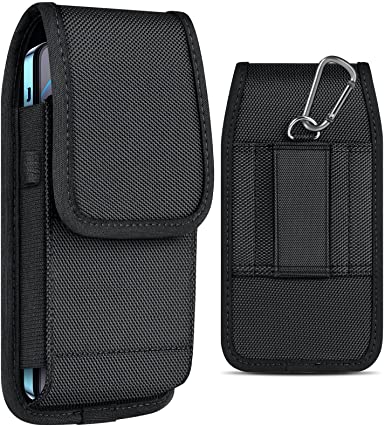 ykooe Phone Holster for iPhone 13 Pro Max, 12 Pro Max, 11 Pro Max, XS Max, Samsung Galaxy S21 S20 FE S22 Plus Ultra Note 20 A12 A13 A32 A42 A52 A02S A71 Nylon Cell Phone Belt Loops Pouch, X-Large