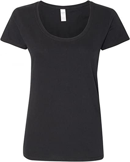 Gildan Womens/Ladies Short Sleeve Deep Scoop Neck T-Shirt