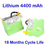 CyberTech 4400mAh Lithium Super Extended Long-Life 800 Cycle time  18 MONTHS WARRANTY Replacement Li-Ion Battery 2-Pack for Neato XV-11 XV-12 XV-14 XV-15 XV-21 XV-25 Signature XV Pro Robotic Vacuum Cleaner