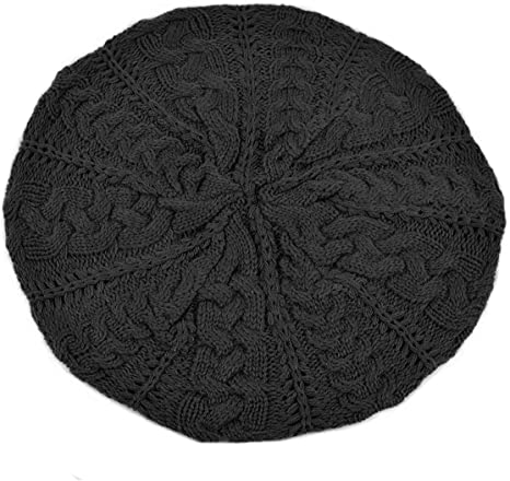 BG Soft Lightweight Crochet Beret for Women Solid Color Beret Hat - One Size Slouchy Beanie