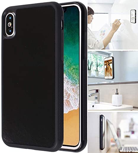[ Monca ] Anti Gravity Cellphone Case [Black] Magical Nano Technology Stick to Wall, Glass, Whiteboards, Tile, Smooth Flat Surfaces (Goat Case for iPhone Xs Max)