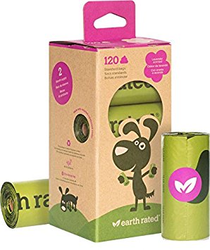 Earth Rated 120-Count Dog Waste Bags, Biodegradable Lavender-Scented Poop Bags, 8 Refill Rolls