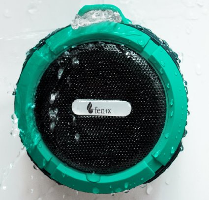 Fenix Wireless Waterproof Bluetooth 30 Shower  Outdoor 5W Speaker - Built in Mic with Control Buttons Carabiner Clip and Detachable Suction Cup for iPhone iPad Samsung Galaxy LG HTC Tablets MP3 Players iPods and More