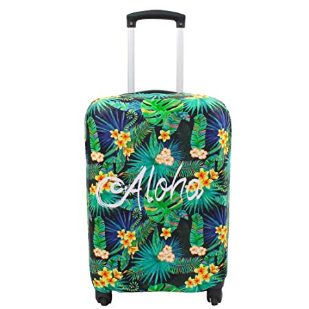 Explore Land Travel Luggage Cover Suitcase Protector Fits 18-32 Inch Luggage (Aloha, M(23-26 inch luggage))