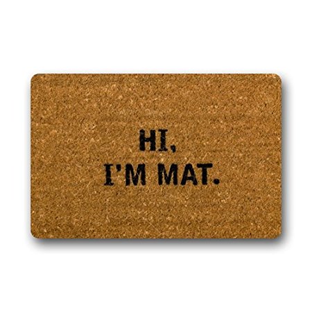 NINNAYUAN Hi I'm Mat_ lovely outdoor/indoor doormat(23.6x15.7 inch) (brown)