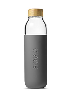 Soma Glass Water Bottle – Eco-Friendly Alternative to Bottled Water – BPA Free 17oz - Stay Hydrated – Wide Mouth -Shatter-resistant Borosilicate Glass