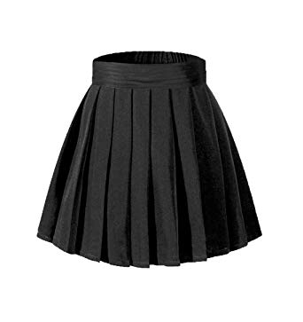 Beautifulfashionlife Women's High Waisted Pleated Mini Skirt A-line Shorts with Elastic Wide Waistband