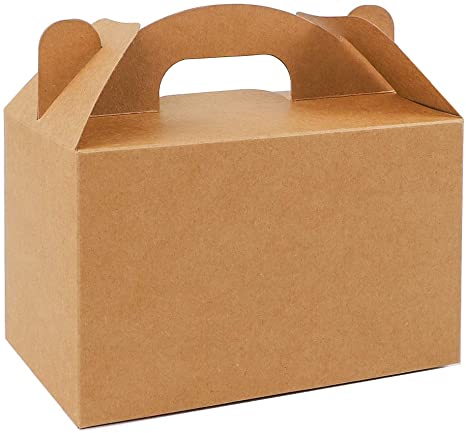Moretoes 36 Pack Treat Boxes Gable Boxes Paper Party Favor Brown Kraft Boxes Birthday Party Shower Gift Boxes 6 x 3.5 x 3.5 inches