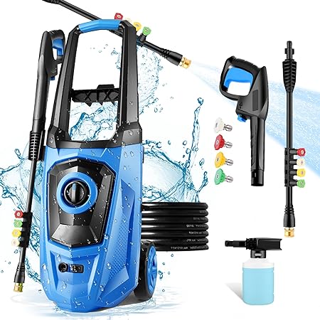 Power Washer, TN3000 Pressure Washer 2000W Electric High Pressure Washer Professional Car Washer Cleaner Machine with Hose Reel, Soap Tank, IPX5 Car Wash Machine/Car/Driveway/Patio Clean