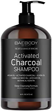 Activated Charcoal Shampoo - Moisturizing, Volumizing, Gentle on Curly & Color Treated Hair, for both Men & Women. Infused with Keratin, Sulfate Free. 16 fl oz