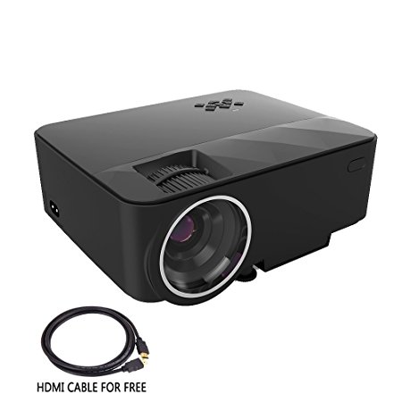 Projector(Warranty include), XINDA 176 Inch Screen HD Projector 1080P 1500 lumens LCD LED Portable Multimedia Projector Home Cinema Theater,Support USB HDMI AV SD VGA Black(Free HDMI Cable)