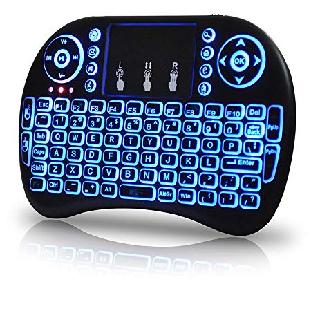 FAVI Multi-Touch Mini Keyboard & Mouse [Updated 2019 Model] | Mini Wireless, Backlit & Rechargeable Keyboard for PC, Android, TV Box, Smart TV, Raspberry & All USB Port Devices