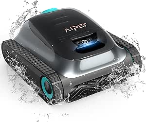 AIPER Scuba S1 Cordless Robotic Pool Cleaner, Wall Climbing Pool Robot, WavePath Navigation 2.0 with Periodic Cleaning, Top Load Filter and Last 150 Minutes for In-ground Pools up to 1600 Sq.ft- Gray