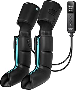 CINCOM Leg Massager for Circulation and Pain Relief, Air Compression 3 in 1 Leg Massager for Foot Calf & Thigh, Leg Compression Boots for Recovery, Edema, RLS Relief