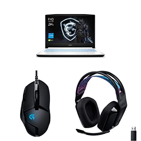 MSI Sword Gaming Laptop (Intel i5 12th Gen/16GB RAM & SSD Storage/3050 Graphics) Logitech G402 Gaming Mouse Logitech G535 Gaming Headset - Blue