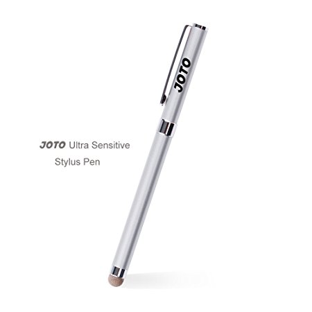 JOTO Stylus / Styli - Hybrid 2-in-1 Stylus Pen for Capacitive Touch Screen Smartphones and Tablets (Stylus and Fine Ball Pen), Apple iPad Air 2/Air/iPad Mini/iPhone 6/6 Plus/5S/5C/4S, Galaxy Tab S 4 3 2 10.5 10.1 8.0 7.0, Note 4/3/2, Galaxy S5/S4, Dell Venue 8 7 11, Asus, Acer, Nexus, Toshiba, HP, Dragon Touch, Chromo Inc, ProntoTec, NeuTab, Nextbook, Tagital, Alldaymall, Astro Queo, iRulu, Andriod Tablets (Silver, 1 Pack)