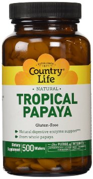Country Life Papaya Chewable Tablets 500 Tablet