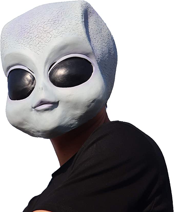 NECHARI Alien Baby Mask Halloween Cosplay Costume Mask UFO Mask for Adults Scary Party Decoration Props