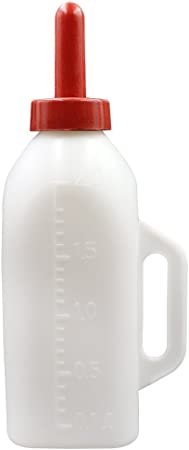 Farm & Ranch Calf Milk Feeder Bottle with Nipple Sheep Lamb Milk Bottle Holder Teat 2 Liter Milking Feeding Replacement Rearing Drinker by Livestocktool