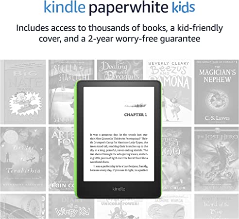 Kindle Paperwhite Kids (16 GB) – Made for reading - access thousands of books with Amazon Kids , 2-year worry-free guarantee