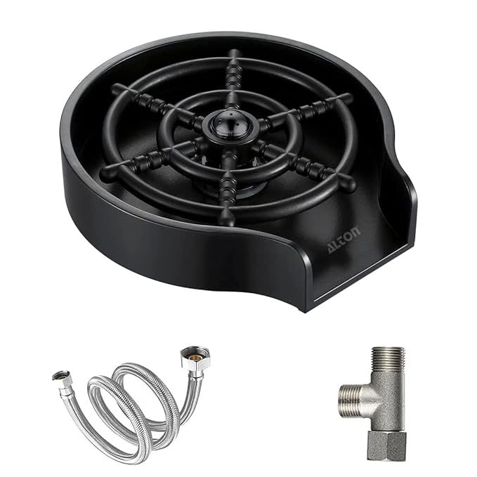 ALTON ALD900, ABS, Glass Rinser for Kitchen Sink, Black