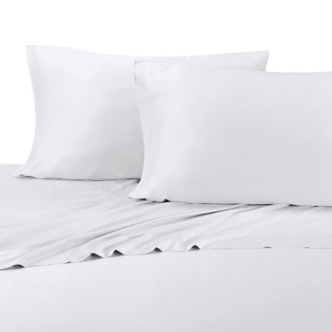 Solid White 300 Thread Count Twin Extra Long size Sheet Set 100 % Egyptian Cotton 3pc Bed Sheet set (Deep Pocket)Twin XL By sheetsnthings