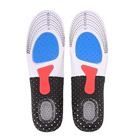 Heilsa Athletic Series Sport Comfort Shoe Insoles, Breathable Sweat Deodorant Massage Shock Absorber Basketball Football Insole for Men and Women, 1 Pair, Size 5.5-13