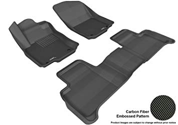 3D MAXpider Complete Set Custom Fit All-Weather Floor Mat for Select Mercedes-Benz GLE-Class/ ML-Class Models - Kagu Rubber (Black)