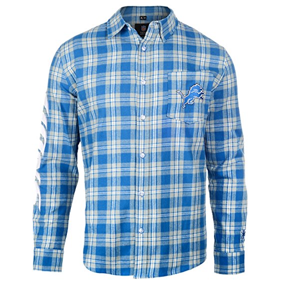 Klew Apparel NFL Football 2015 Wordmark Basic Flannel Long Sleeve Shirt - Pick Team