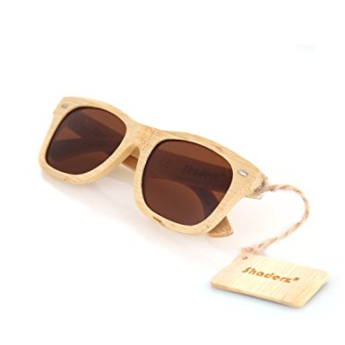 Bamboo Wood Wooden Polarized Sunglasses Natural Light Floating Frames w/ Pouch