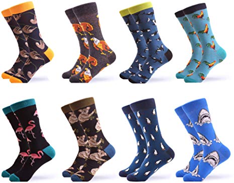 WeciBor Men's Dress Crazy Colorful Novelty Funny Casual Combed Cotton Crew Socks Pack