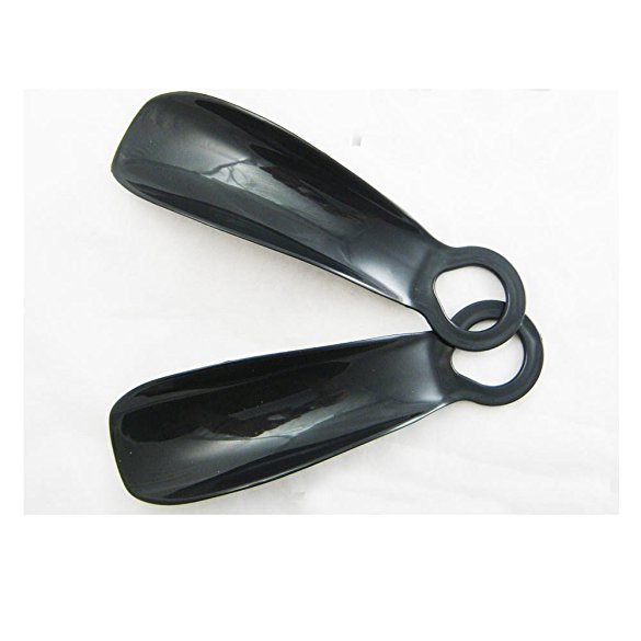 2 Shoe Horns Mens Slip On Plastic Shoehorn Sturdy Flexible Handle Travel New