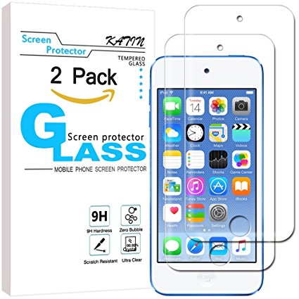 iPod Touch Screen Protector - KATIN [2-Pack] Apple iPod Touch 5th / 6th Generation Tempered Glass [0.2mm Ultra Thin 9H Hardness 2.5D Round Edge] with Lifetime Replacement Warranty