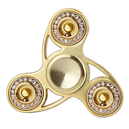 MAXAH Hand Fidget Spinner with Diamonds High Speed Alloy Gyroscope Focus Toy Stress Reducer Relieve Anxiety and Boredom,Passed the Safety Standard ASTM F963-16 Test