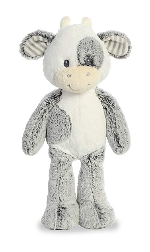 ebba Cuddler Plush Animal COBY Cow Medium Toy, Black & White