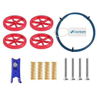 Upgraded Creality Hand Twist Leveling Nuts, 1M Capricorn XS Bowden Tubing, Tube Cutter, Hot Bed Die Springs and M4X35 Screws for Ender 3/3 Pro, Ender 5/5 Plus, CR-10, CR10S/10S Pro, CR 20 3D Printer