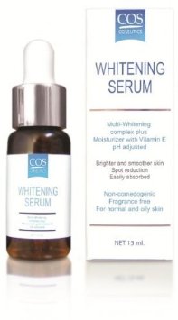COS Coseutics Whitening Serum 15ml , whitening ,brighter skin and spot reduction for normal and oily skin ; by Dermatologist and Pharmacist