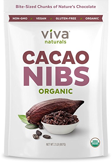 Viva Naturals - The BEST Tasting Organic Raw Cacao Nibs, 2 lb Bag