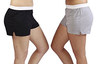 Jerzees Juniors Pack of 2 womens gym/running/yoga/cheer shorts