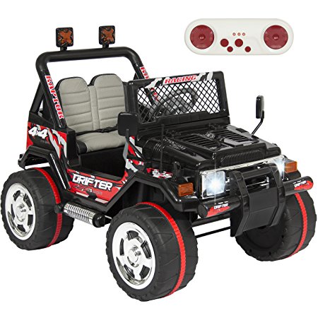 Best Choice Products 12V Ride On Car w/ Remote Control, Leather Seat, UV Lights, 2 Speeds Black