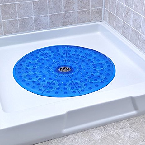 Round Shower Mat (Blue)