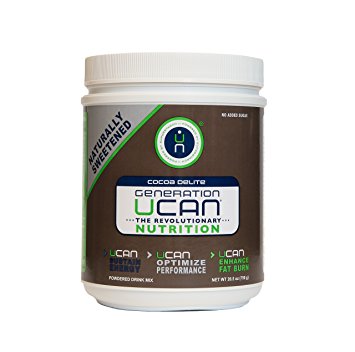 Generation UCAN SuperStarch ® Energy Drink Mix Tub, Cocoa Delite, No Added Sugar, Gluten-Free, Naturally Sweetened, Vegan, 26.5 Ounces, 30 Servings