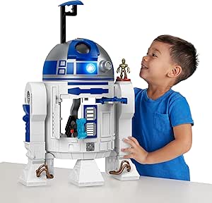 Fisher-Price Imaginext Star Wars Toy R2-D2 (17.5 in Tall) with Lights Sounds & C-3P0 Metal Character Key for Kids Ages 3  Years