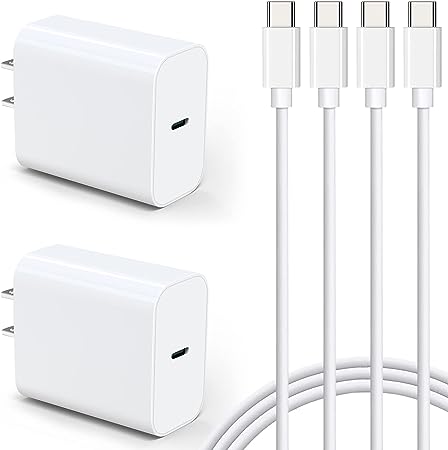 iPad Pro Charger [Apple MFi Certified],2Pack 20W Type C Fast Charger Blocks with 6FT USB C to USB C Cables for iPad Pro 12.9/11 inch 2022/2021/2020/2018,iPad 10th Gen,iPad Air 4/5th,iPad Mini 6 Gen.