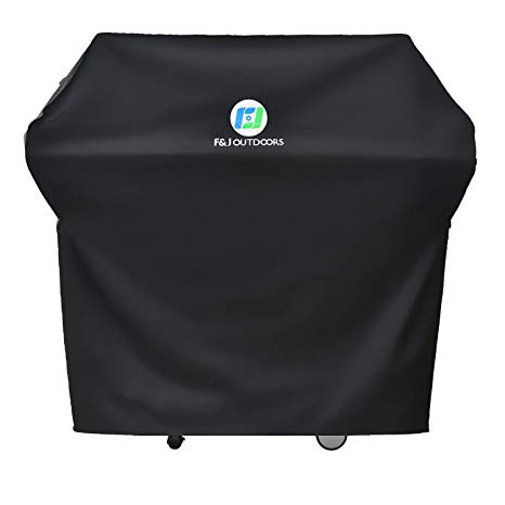 F&J Outdoors Waterproof Grill Cover, 58x24x48 inches UV Resistant Anti-Fading Heavy Duty Fabric BBQ Barbecue Covers Fit 3-5 Burner Gas Grills, Black
