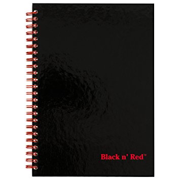 Black n' Red Twin Business Notebook, Hardcover, Wired, 8-1/4 x 5-7/8 Inches, 70 sheets/140 pages, Black (L67000)