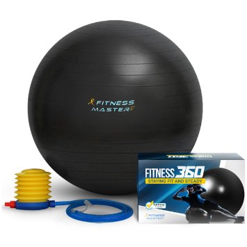 Exercise Ball - 100 Lifetime Guarantee - Premium Quality and Anti Burst - Balance and Stability Ball To Help With Fitness Workout - Best for Pilates Core Tone and Ab - Free Pump and Exercises Guide