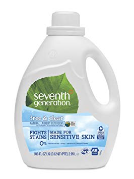 Seventh Generation Liquid Laundry Detergent, Free & Clear, 66 Loads, 100 Fl Oz, Pack of 1