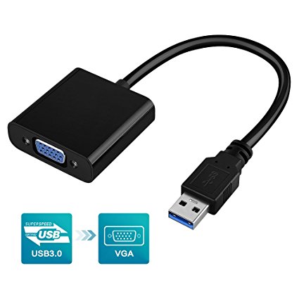 USB3.0 to VGA Adapter, 1080P Multi-display Moniter Converter for PC Laptop Windows 10/8.1/8/7 XP（DO NOT Support Mac）